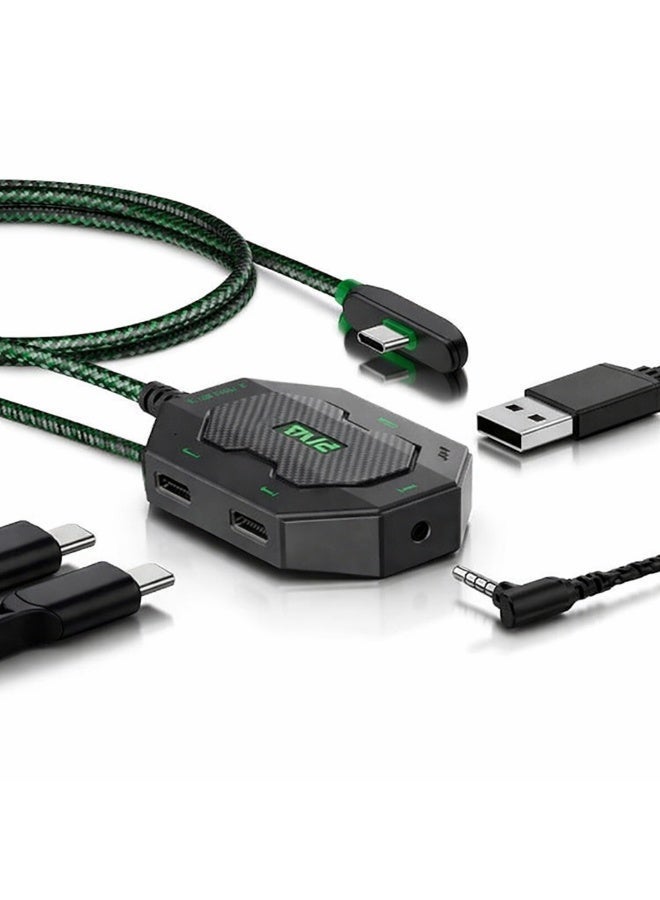 PIVA GS3 Pro 4-in-1 USB-C Audio and Charging Converter Adapter Dongle, Type-C Hub USB Hub, High Resolution, 60W Fast Charging for Gaming and Live Streaming, for RedMagic, iPad, iPhone 15/16/17 Series, Android (Elbow L Style) - Image 1
